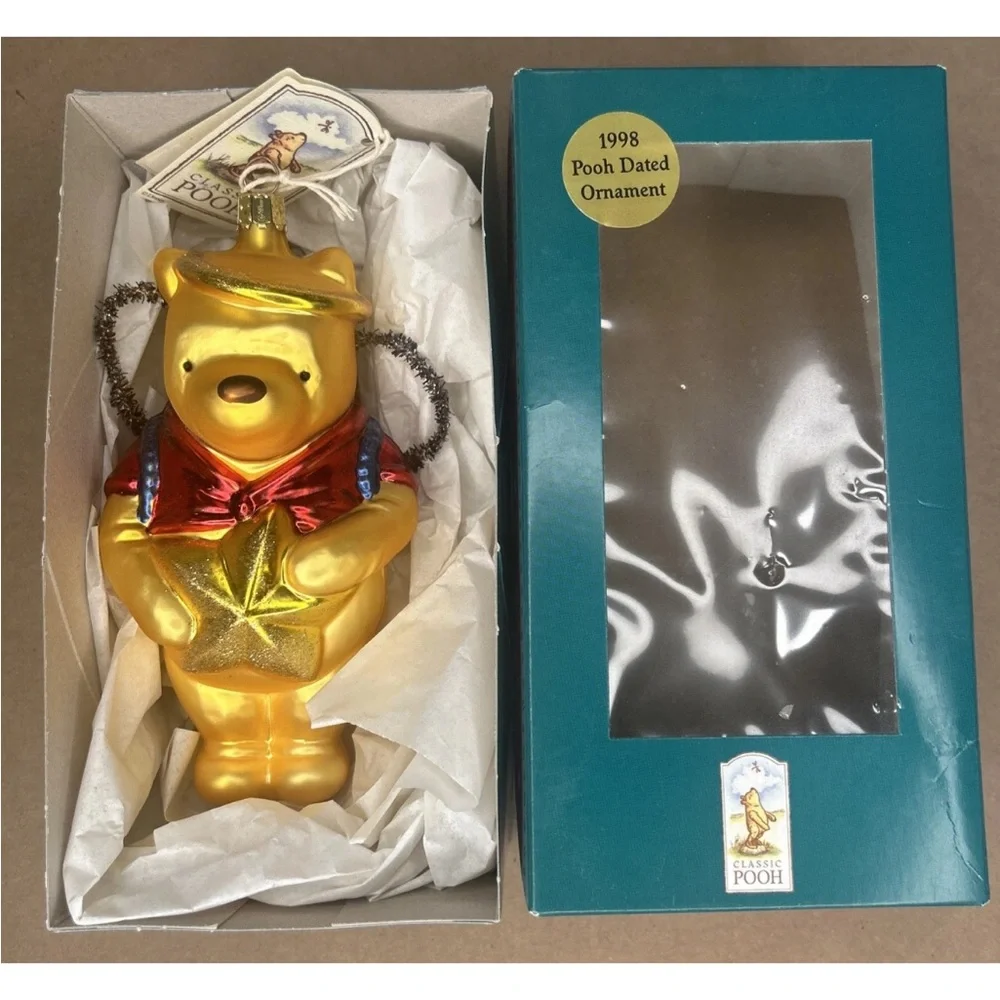 1998 Winnie the Pooh Christmas Ornament blown glass - Picture 3 of 6